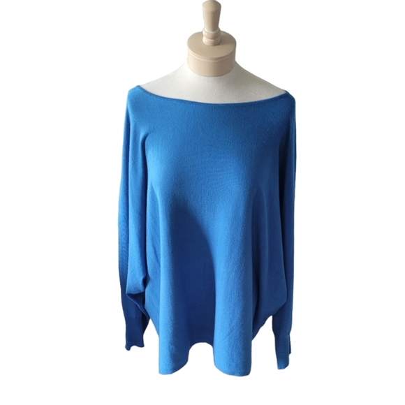 Cyrus Royal Blue Oversized Lightweight Knit Sweater Tunic Plus Size 1X NWT - Picture 4 of 5